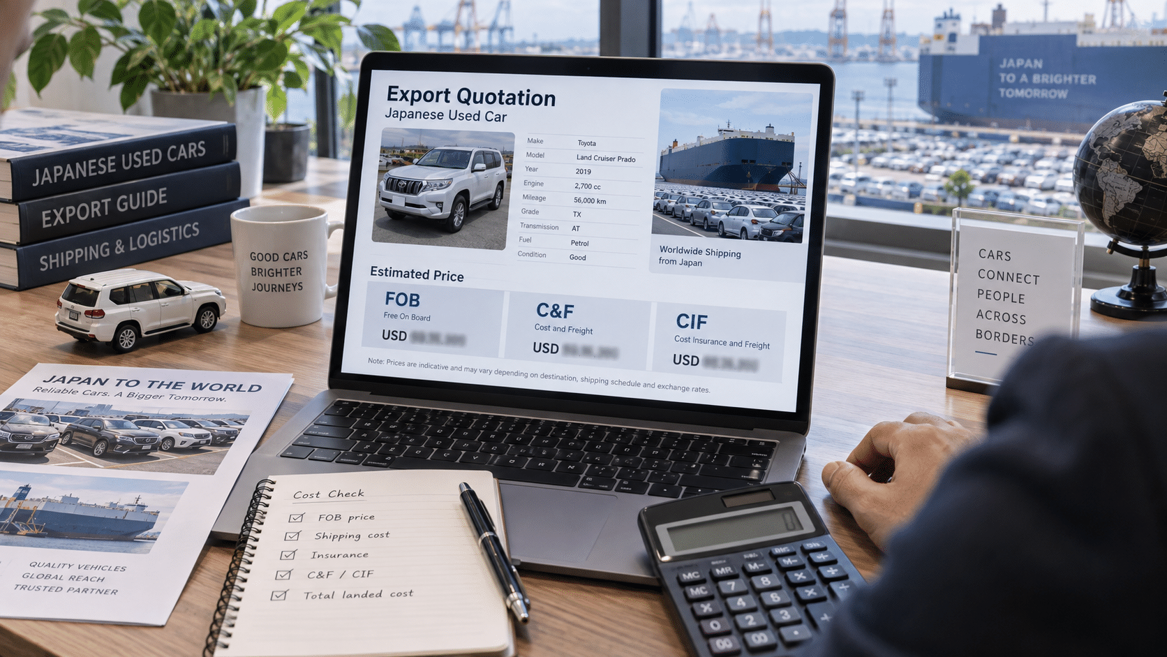 FOB price C&F and CIF price in Japanese car export