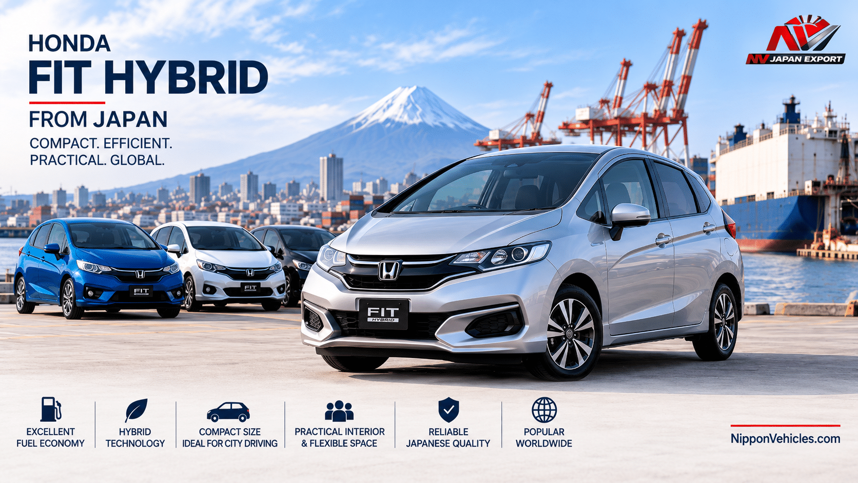 Honda Fit Hybrid from Japan buying guide for Japanese hybrid car export buyers