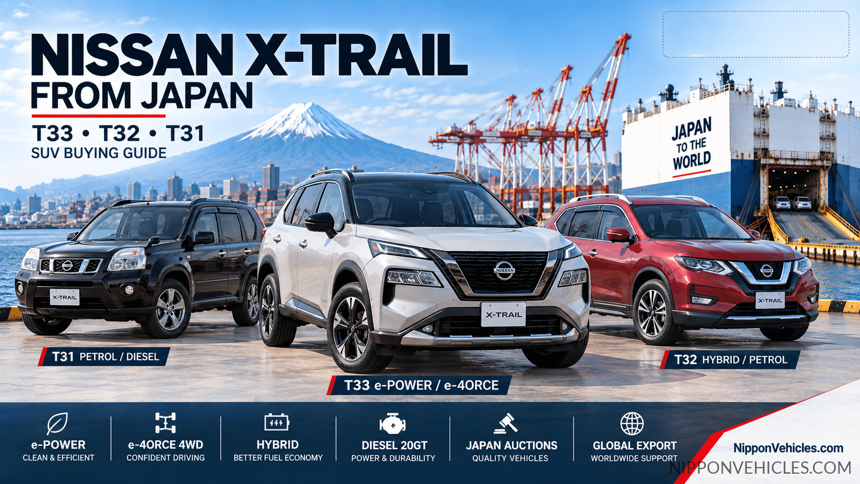 Nissan X-Trail from Japan buying guide comparing T33 T32 and T31 models