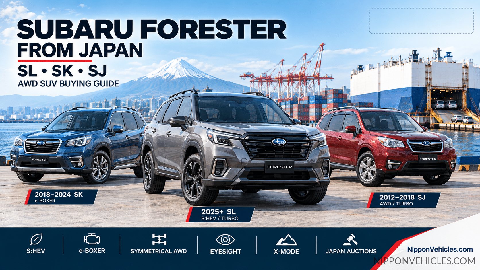 Subaru Forester from Japan buying guide comparing SL SK and SJ models
